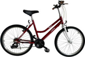 Rower 24” aluminium damski czerwony MTB 18 biegów Shimano_2